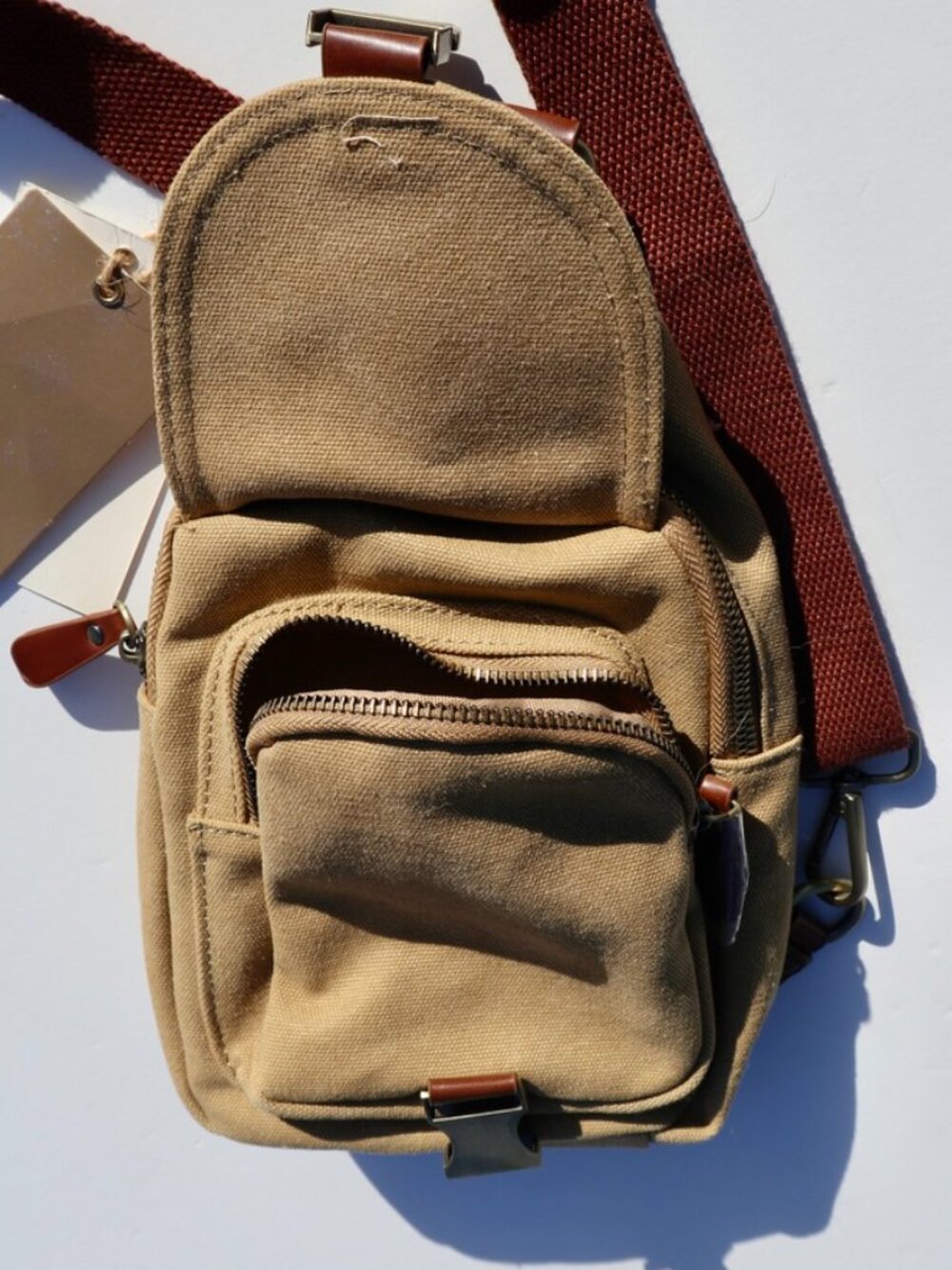 NWT Antik Kraft Camel Sling Bag - Picture 6 of 7
